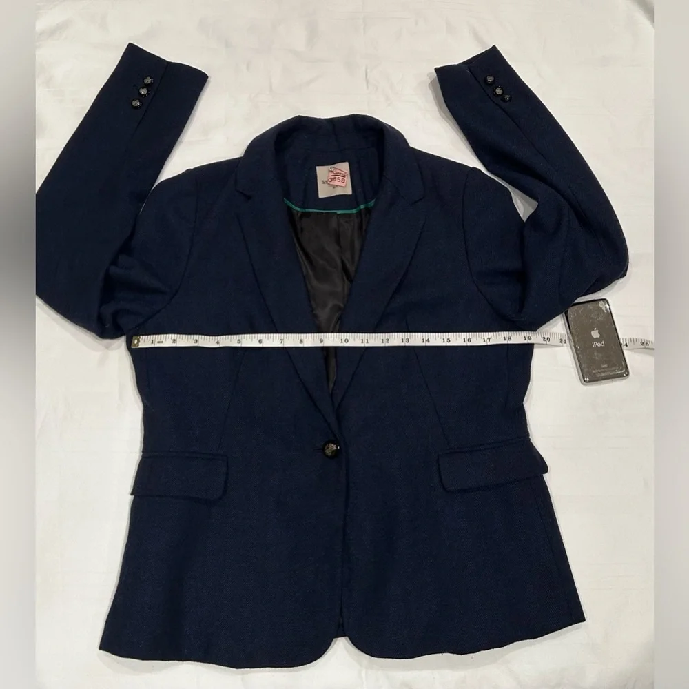 Smart Set Classic Single Breasted Wool/polyester Blend Herringbone Blazer Women - Picture 3 of 14